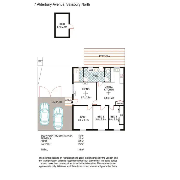Floorplan of Homely house listing, 7 Alderbury Avenue, Salisbury North SA 5108