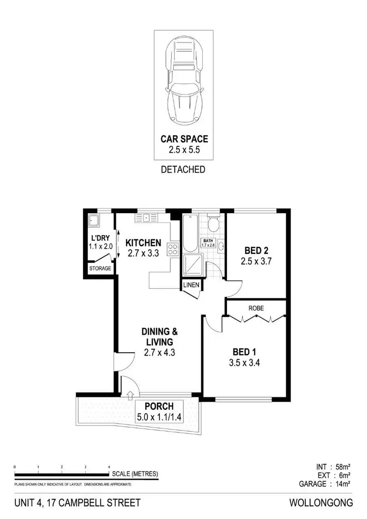 Floorplan of Homely unit listing, 4/17 Campbell Street, Wollongong NSW 2500