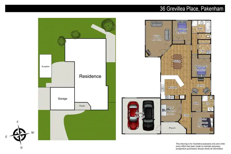 Floorplan of Homely house listing, 36 Grevillea Place, Pakenham VIC 3810