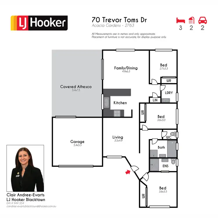 Floorplan of Homely house listing, 70 Trevor Toms Drive, Acacia Gardens NSW 2763