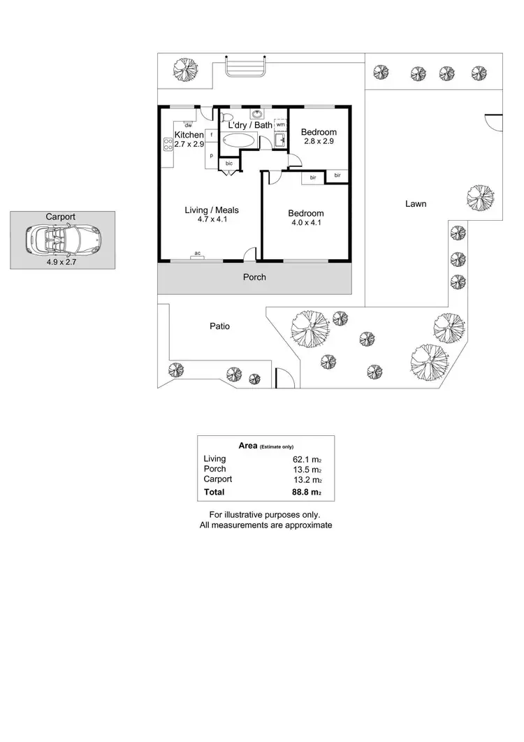 Floorplan of Homely unit listing, 1/69 Hughes Street, Mile End SA 5031
