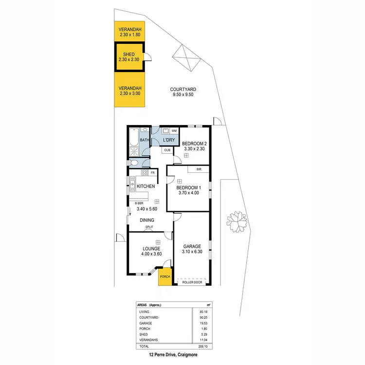 Floorplan of Homely house listing, 12 Perre Drive, Craigmore SA 5114