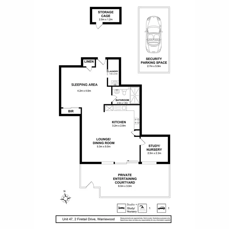 Floorplan of Homely apartment listing, 47/2 Firetail Drive, Warriewood NSW 2102