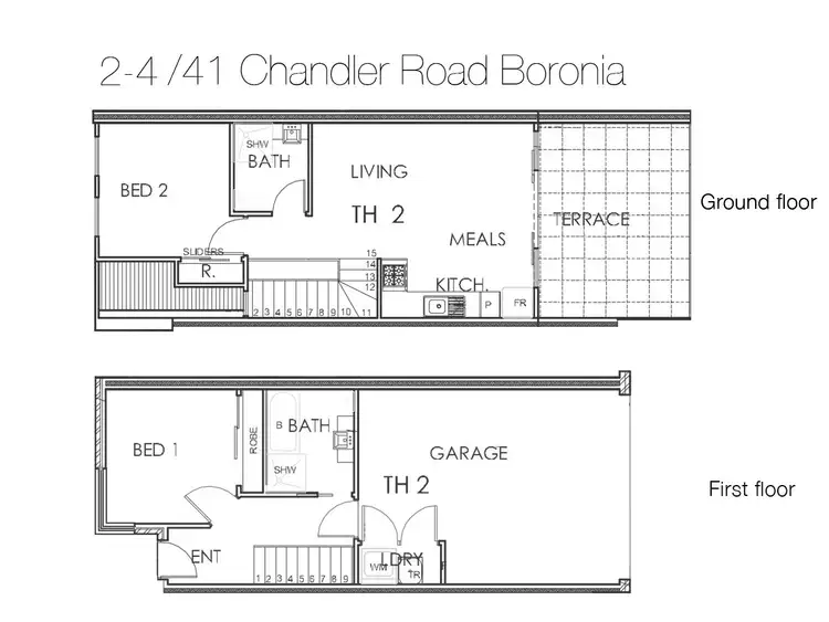 Floorplan of Homely townhouse listing, 2/41 Chandler Road, Boronia VIC 3155