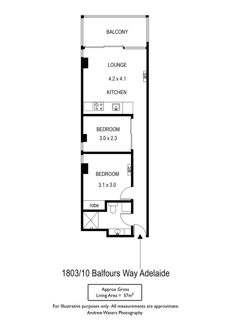Floorplan of Homely apartment listing, 1803/10 Balfours Way, Adelaide SA 5000