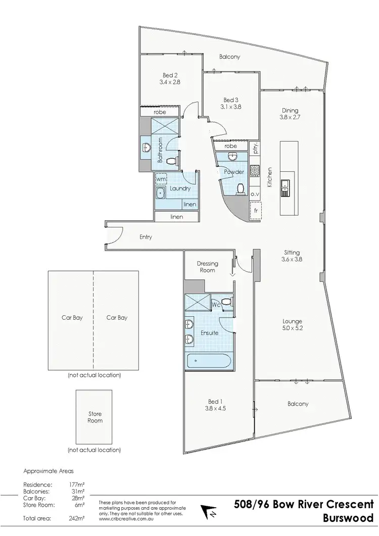 Floorplan of Homely apartment listing, 508/96 Bow River Crescent, Burswood WA 6100