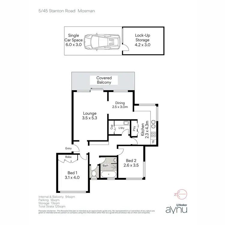 Floorplan of Homely apartment listing, 5/45 Stanton Road, Mosman NSW 2088