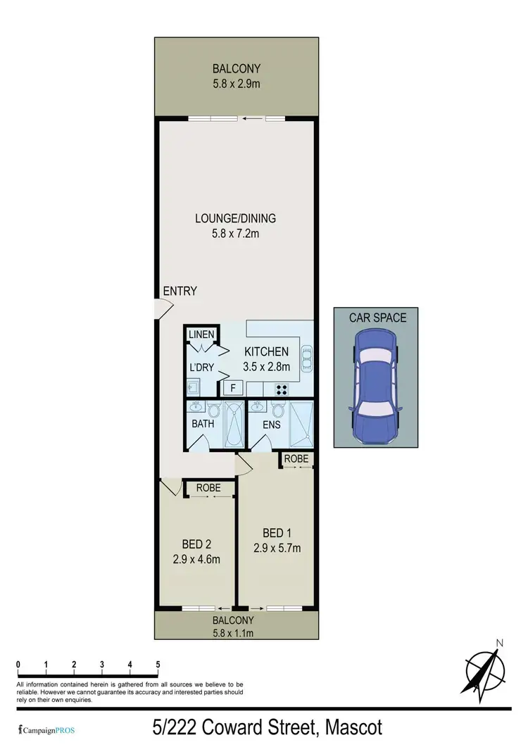 Floorplan of Homely apartment listing, 5/228 Coward Street, Mascot NSW 2020