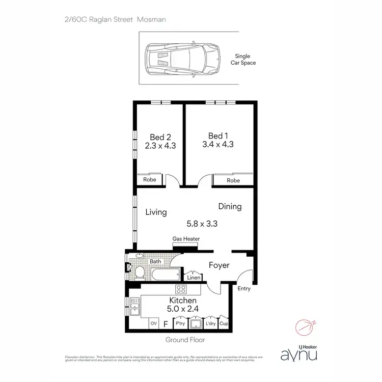 Floorplan of Homely apartment listing, 2/60C Raglan Street, Mosman NSW 2088
