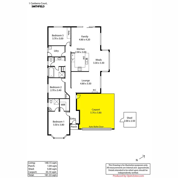 Floorplan of Homely house listing, 1 Canberra Court, Smithfield SA 5114
