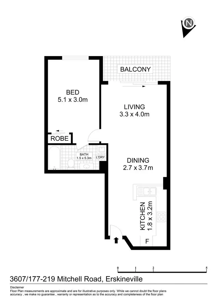 Floorplan of Homely apartment listing, 3607/177-219 Mitchell Road, Erskineville NSW 2043