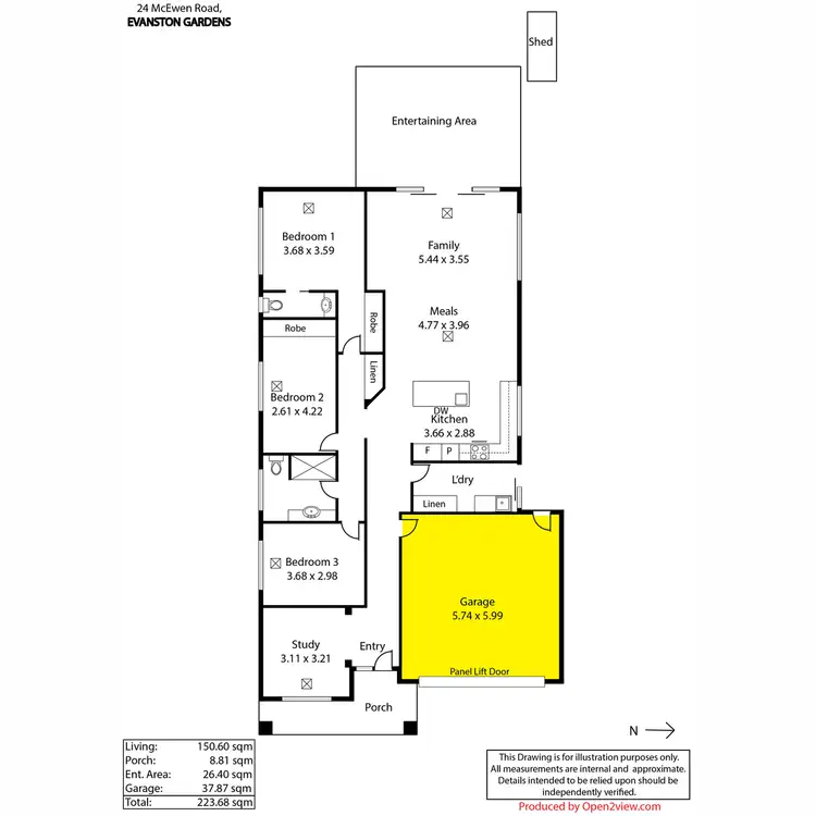 Floorplan of Homely house listing, 24 McEwen Road, Evanston Gardens SA 5116