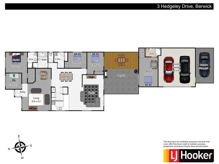 Floorplan of Homely house listing, 3 Hedgeley Drive, Berwick VIC 3806