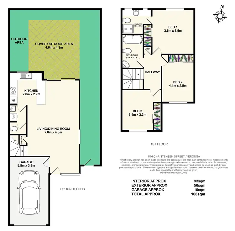 Floorplan of Homely townhouse listing, 1/16 Christensen Street, Yeronga QLD 4104