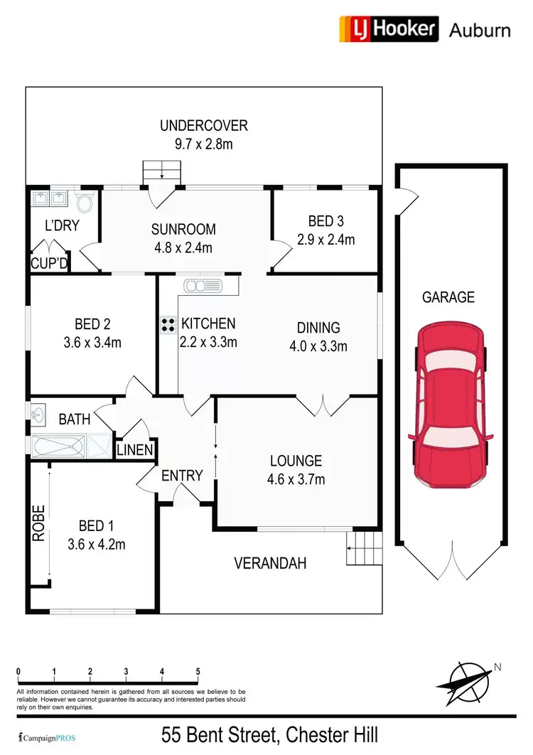 Floorplan of Homely house listing, 55 Bent St, Chester Hill NSW 2162