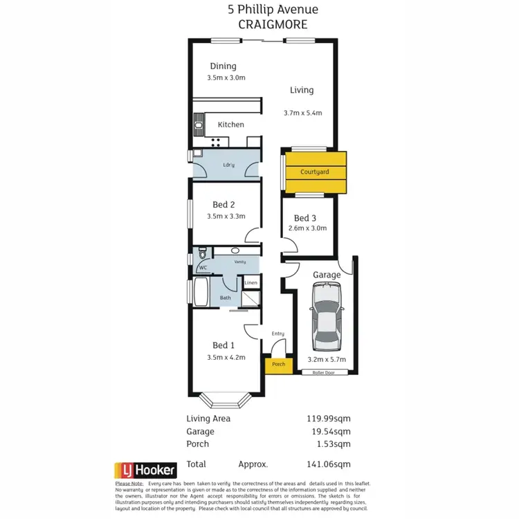 Floorplan of Homely house listing, 5 Phillip Avenue, Craigmore SA 5114