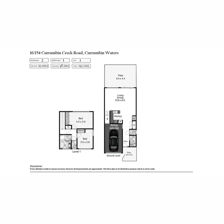 Floorplan of Homely townhouse listing, 16/154 Currumbin Creek Road, Currumbin Waters QLD 4223