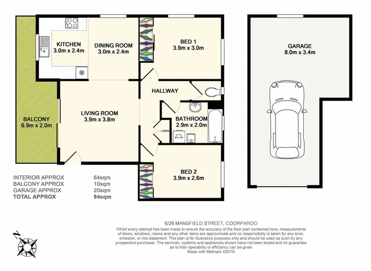 Floorplan of Homely unit listing, 6/26 Mansfield Street, Coorparoo QLD 4151