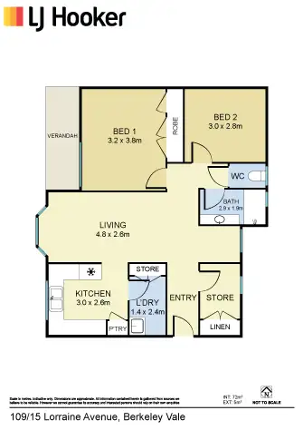 Floorplan of Homely retirement listing, 109/15 Lorraine Avenue, Berkeley Vale NSW 2261