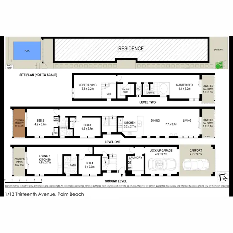 Floorplan of Homely semi-detached listing, 1/13 Thirteenth Avenue, Palm Beach QLD 4221