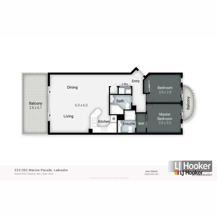 Floorplan of Homely unit listing, 222/392 Marine Parade, Labrador QLD 4215