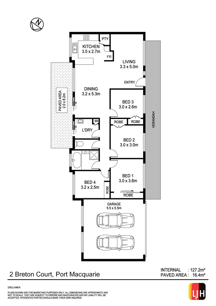 Floorplan of Homely house listing, 2 Breton Court, Port Macquarie NSW 2444