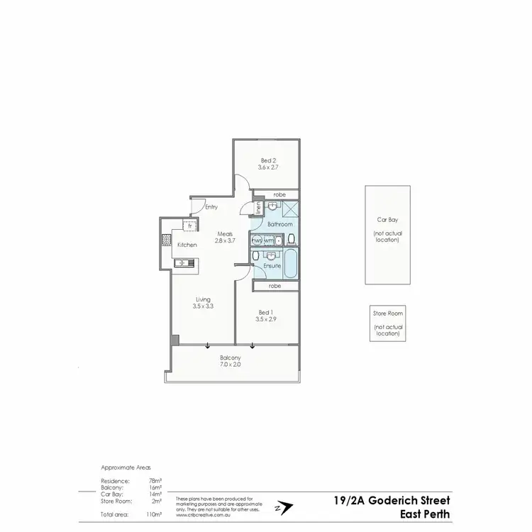 Floorplan of Homely apartment listing, 19/2A Goderich Street, East Perth WA 6004