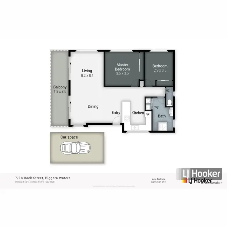 Floorplan of Homely unit listing, 7/18 Back Street, Biggera Waters QLD 4216
