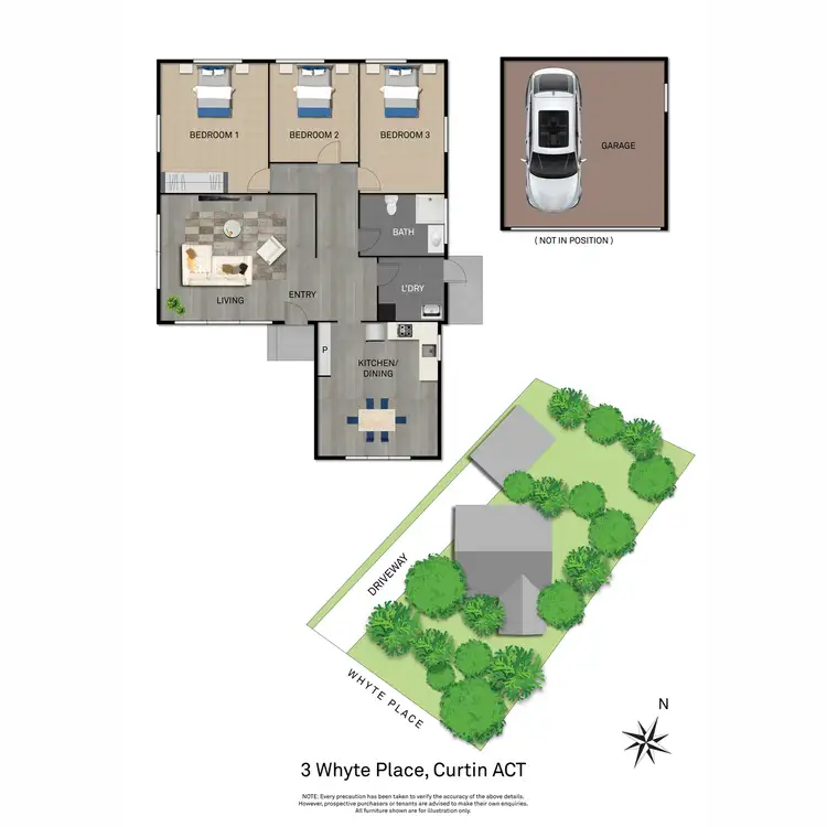 Floorplan of Homely house listing, 3 Whyte Place, Curtin ACT 2605