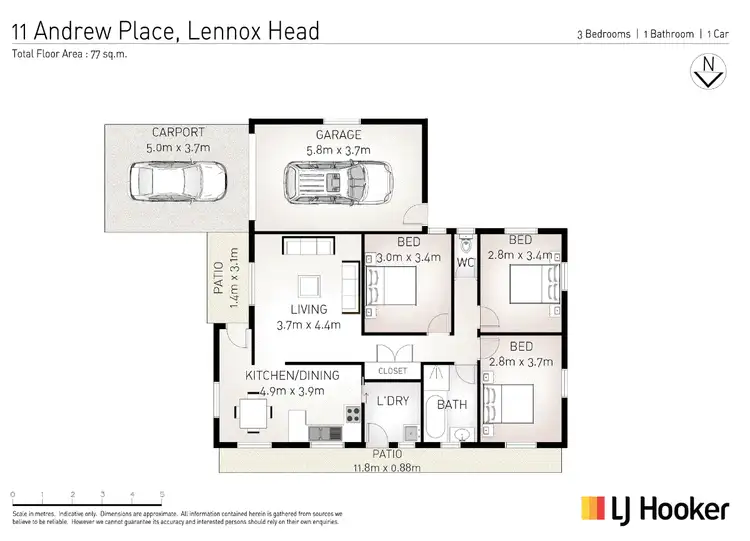 Floorplan of Homely house listing, 11 Andrew Place, Lennox Head NSW 2478