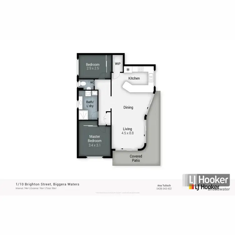 Floorplan of Homely unit listing, 1/10 Brighton Street, Biggera Waters QLD 4216