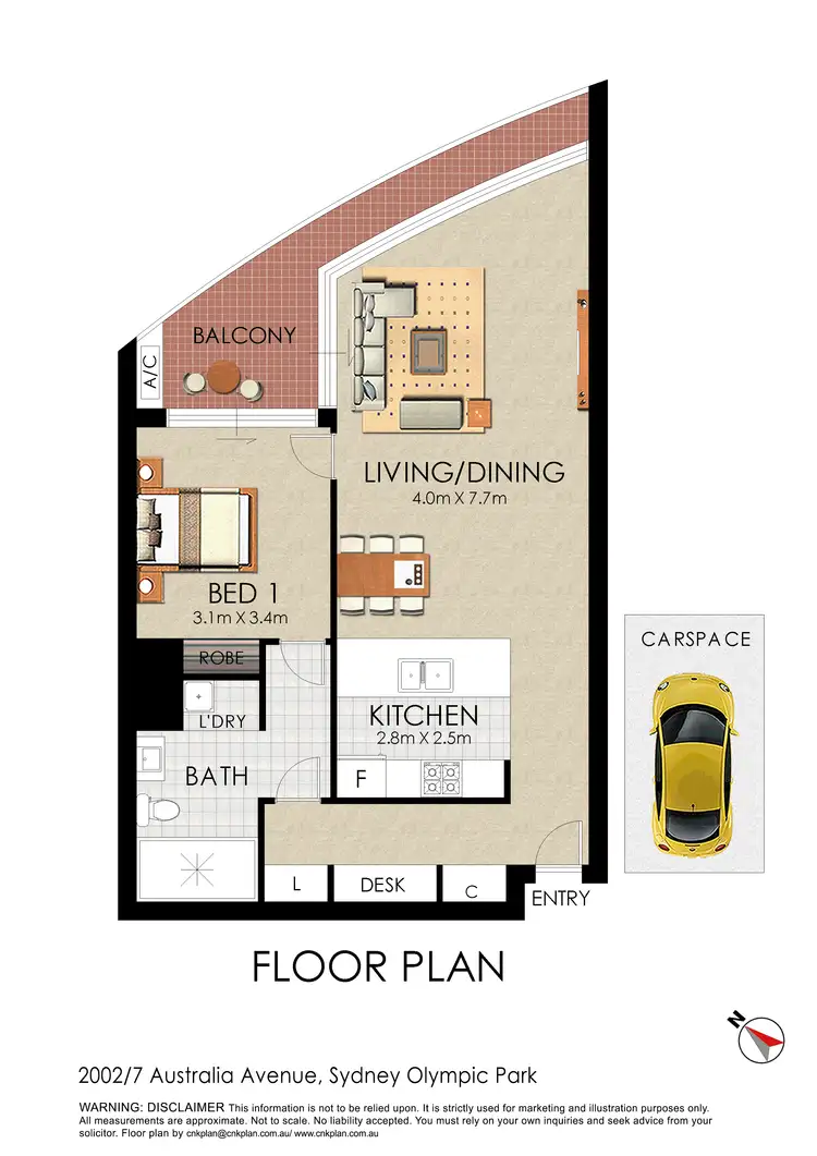 Floorplan of Homely unit listing, 2002/7 Australia Avenue, Sydney Olympic Park NSW 2127