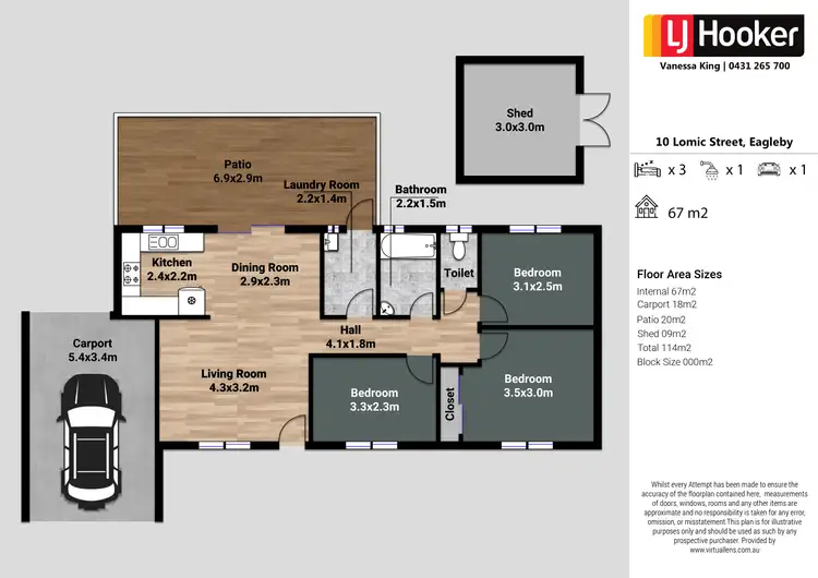 Floorplan of Homely house listing, 10 Lomic Ct, Eagleby QLD 4207