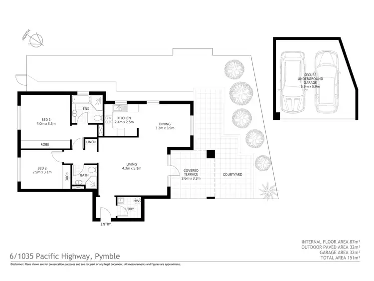 Floorplan of Homely unit listing, 6/1035 Pacific Highway, Pymble NSW 2073