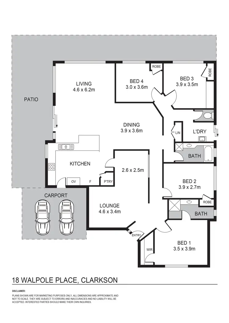 Floorplan of Homely house listing, 18 Walpole Place, Clarkson WA 6030