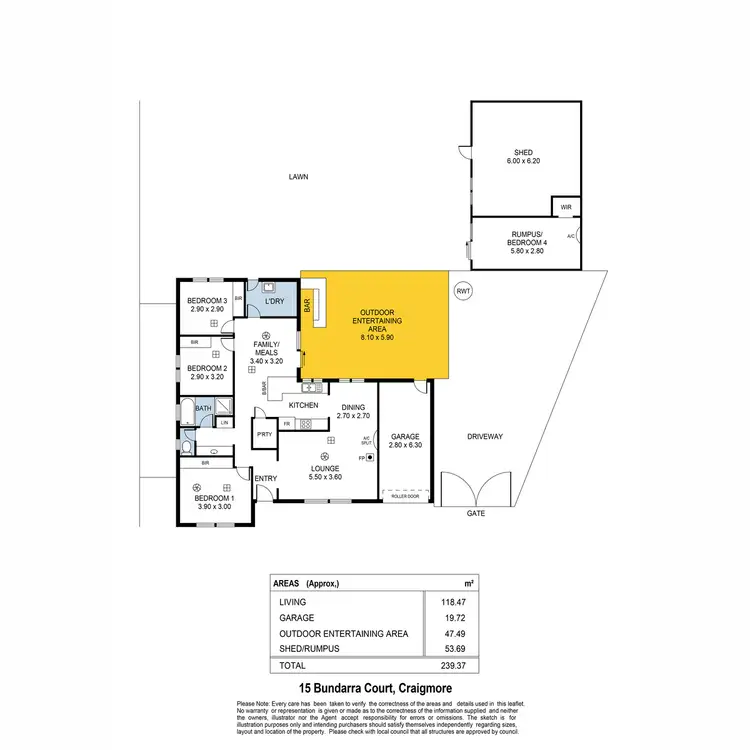 Floorplan of Homely house listing, 15 Bundarra Court, Craigmore SA 5114