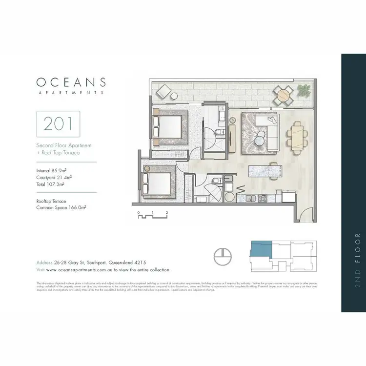 Floorplan of Homely unit listing, 201/26-28 Gray Street, Southport QLD 4215