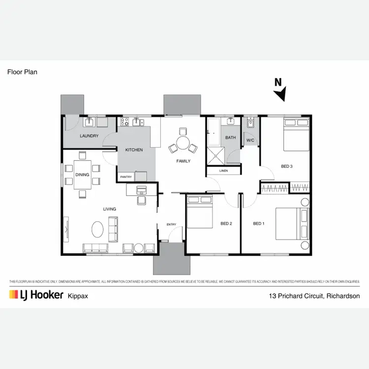 Floorplan of Homely house listing, 13 Prichard Circuit, Richardson ACT 2905
