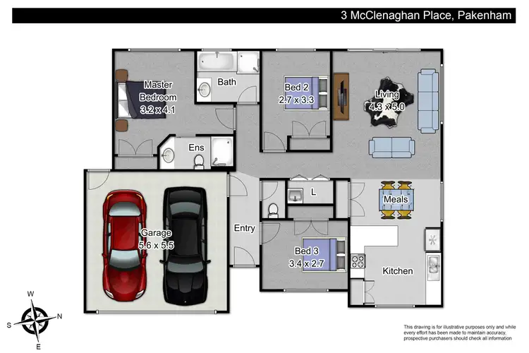 Floorplan of Homely house listing, 3 McClenaghan Place, Pakenham VIC 3810