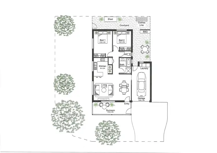 Floorplan of Homely townhouse listing, 2/12 Wildwood Court, Surfers Paradise QLD 4217