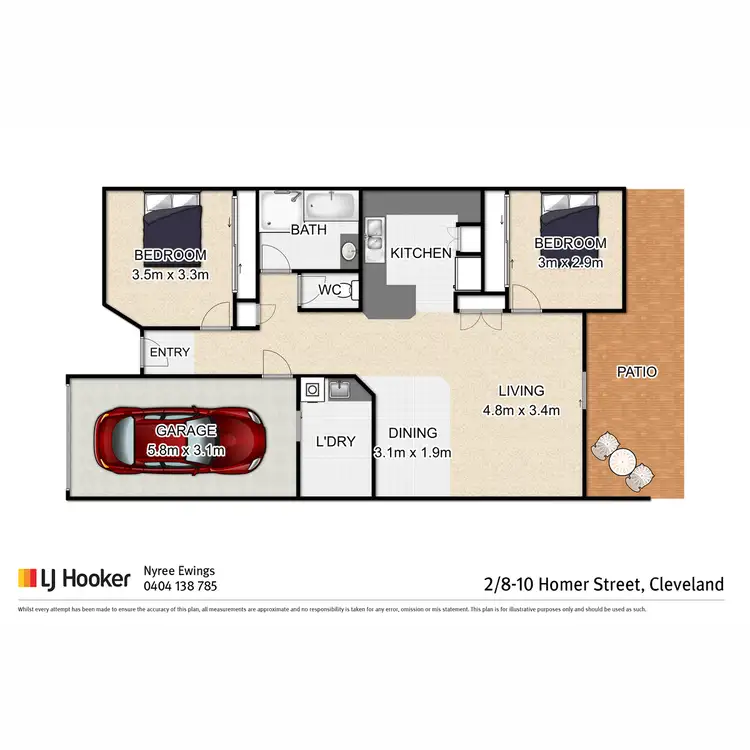 Floorplan of Homely unit listing, 2/8-10 Homer Street, Cleveland QLD 4163