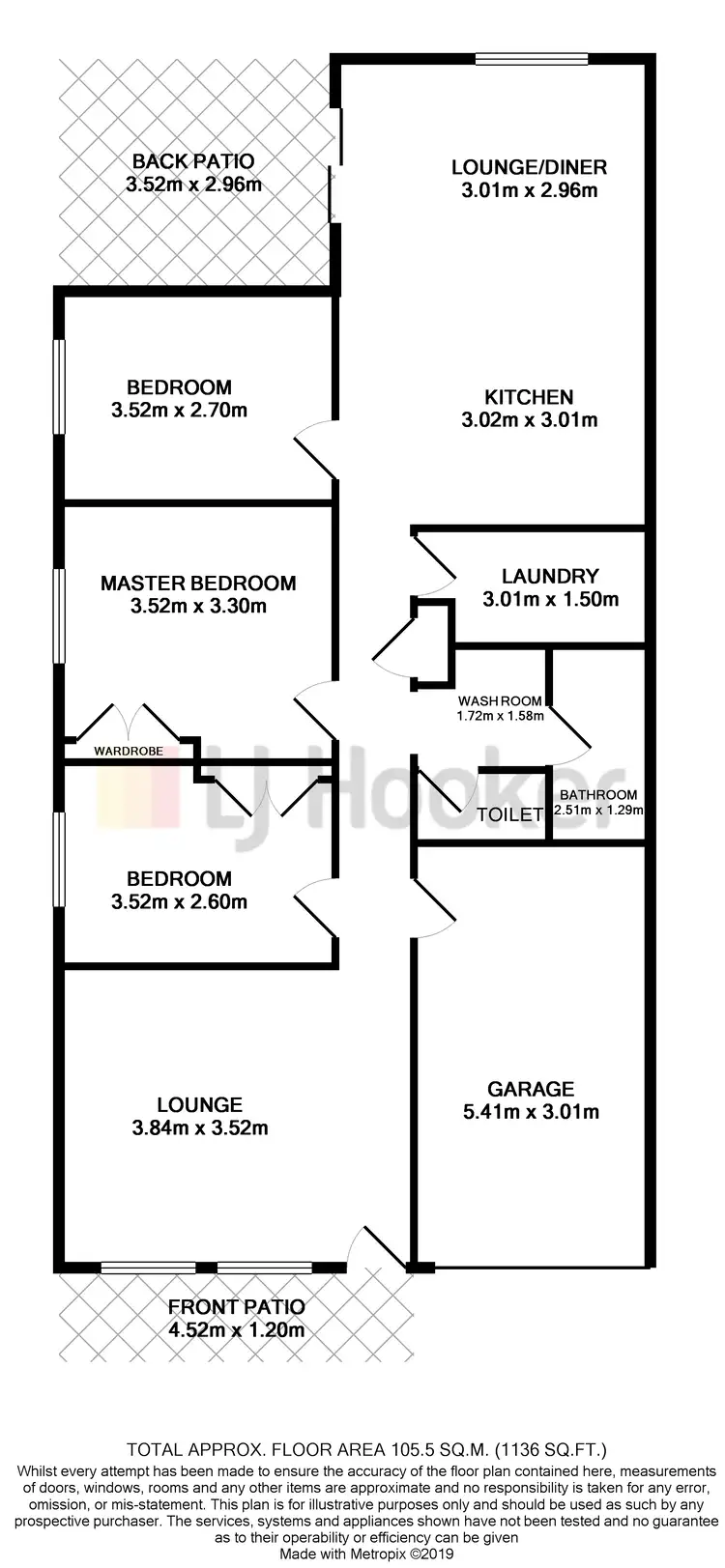 Floorplan of Homely semi-detached listing, Unit 1/98 Main Rd, Heddon Greta NSW 2321