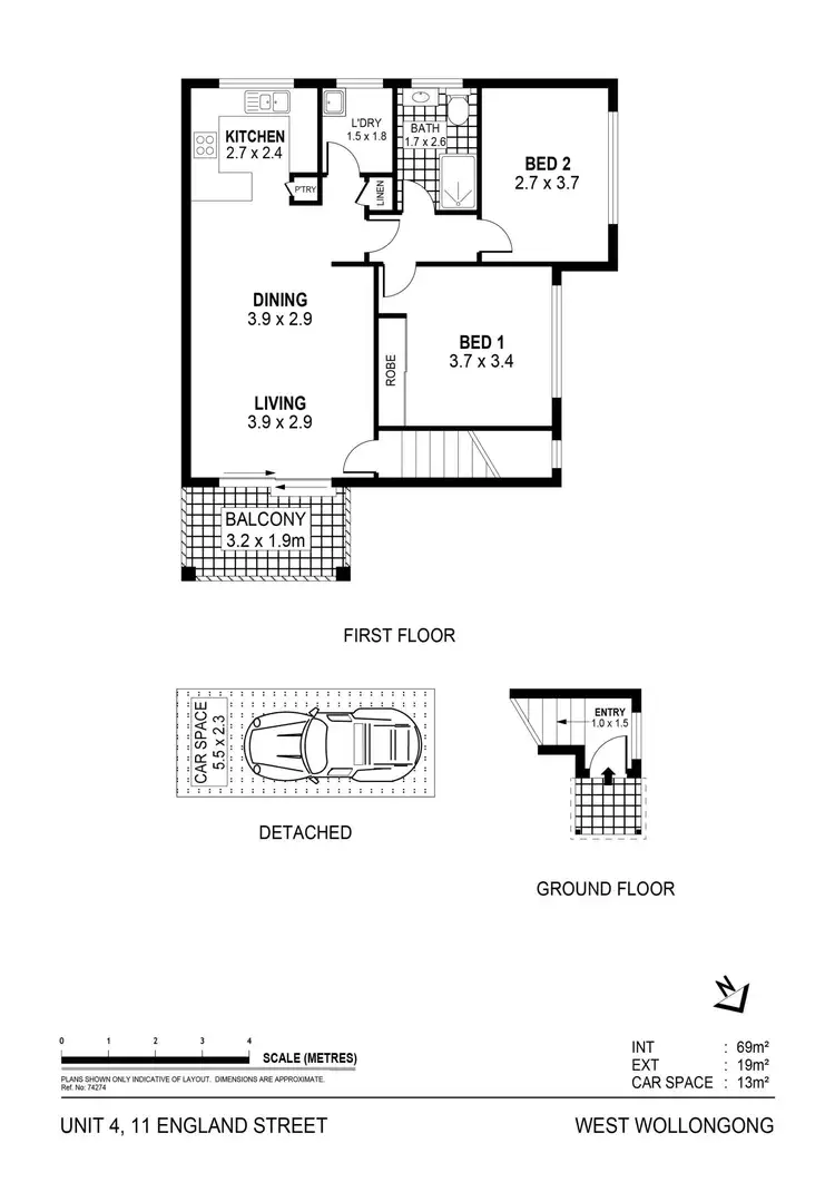 Floorplan of Homely unit listing, 4/11 England Street, West Wollongong NSW 2500