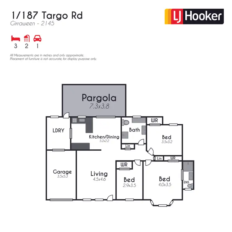 Floorplan of Homely villa listing, 1/187 Targo Road, Girraween NSW 2145