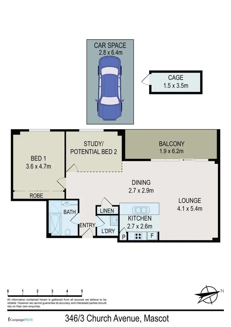 Floorplan of Homely apartment listing, 346/3-9 Church Avenue, Mascot NSW 2020