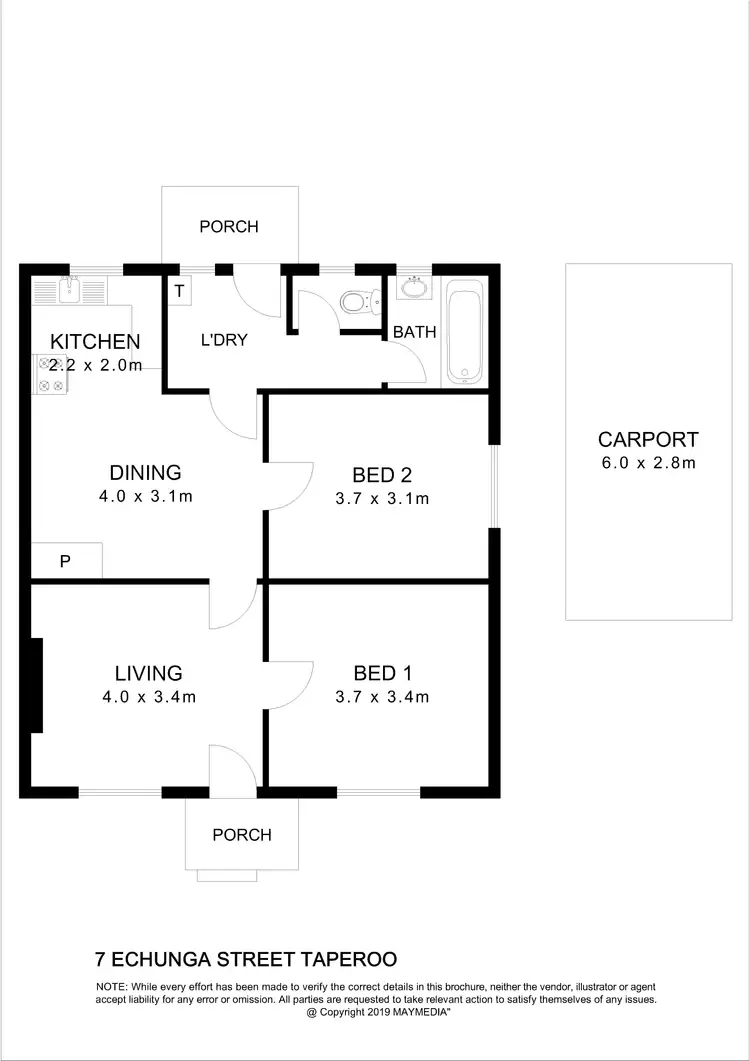 Floorplan of Homely house listing, 7 Echunga Street, Taperoo SA 5017
