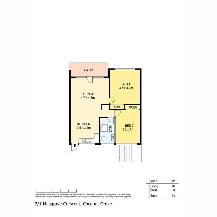 Floorplan of Homely apartment listing, 2/1 Musgrave Crescent, Coconut Grove NT 810