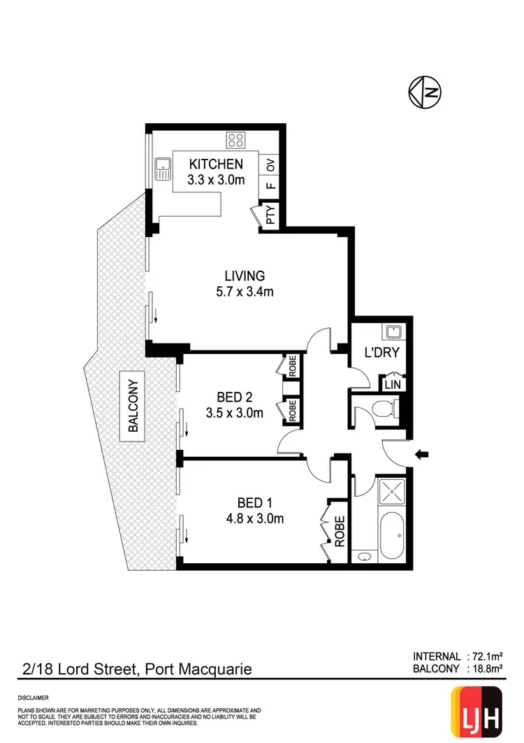 Floorplan of Homely unit listing, 2/18 Lord Street, Port Macquarie NSW 2444