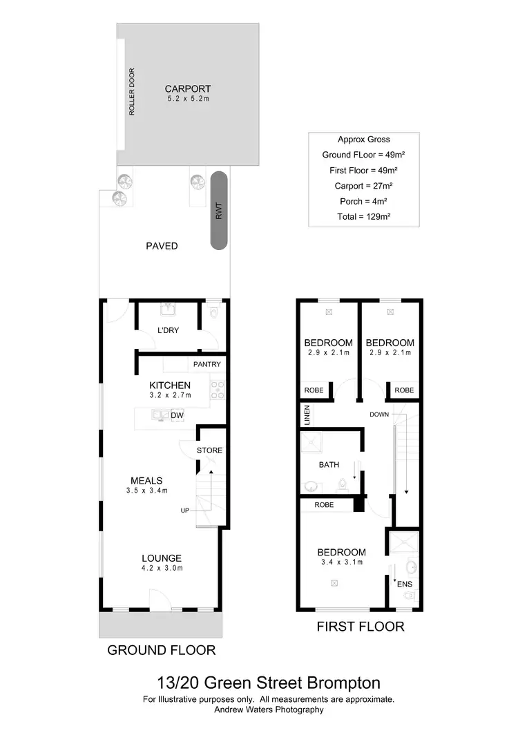 Floorplan of Homely townhouse listing, 13/20 Green Street, Brompton SA 5007