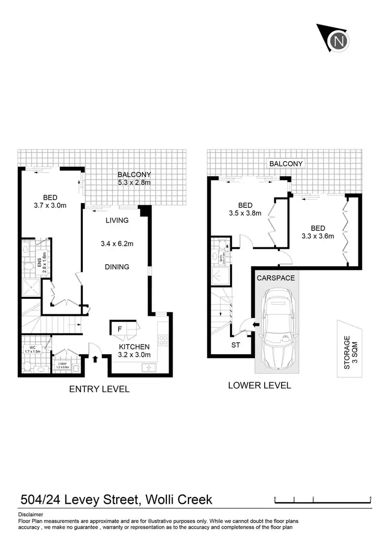 Floorplan of Homely apartment listing, 504/24 Levey Street, Wolli Creek NSW 2205